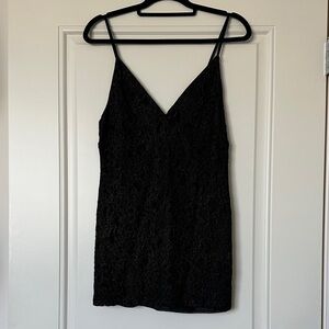 Obey Black Lace Mini Slip Dress